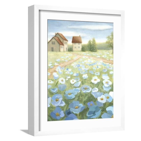 Art.com Blue Meadow Art Print by Megan Meagher, White Frame Wall Art, 17" x 21"
