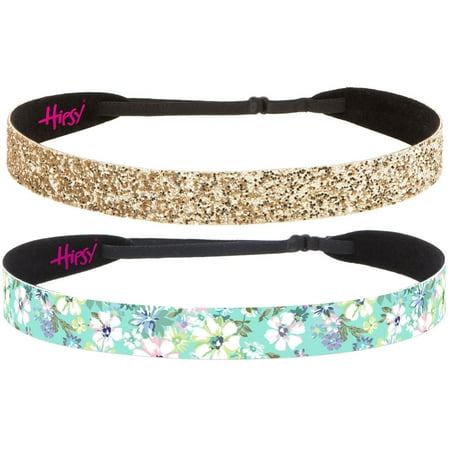 Hipsy Headbands For Women Gifts For Girls Adjustable No Slip Pastel Flowers Wide Headband Gift Ideas Wide Mint Gold Glitter 2pk