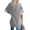 thumbnail image 2 of Dellytop Womens Oversized Tees Loose Half Sleeve Crew Neck Color Block T Shirts, 2 of 3