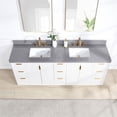 thumbnail image 5 of Cadiz 84" Double Fir Wood White Vanity with Reticulated Grey Composite & Mirror, 5 of 15