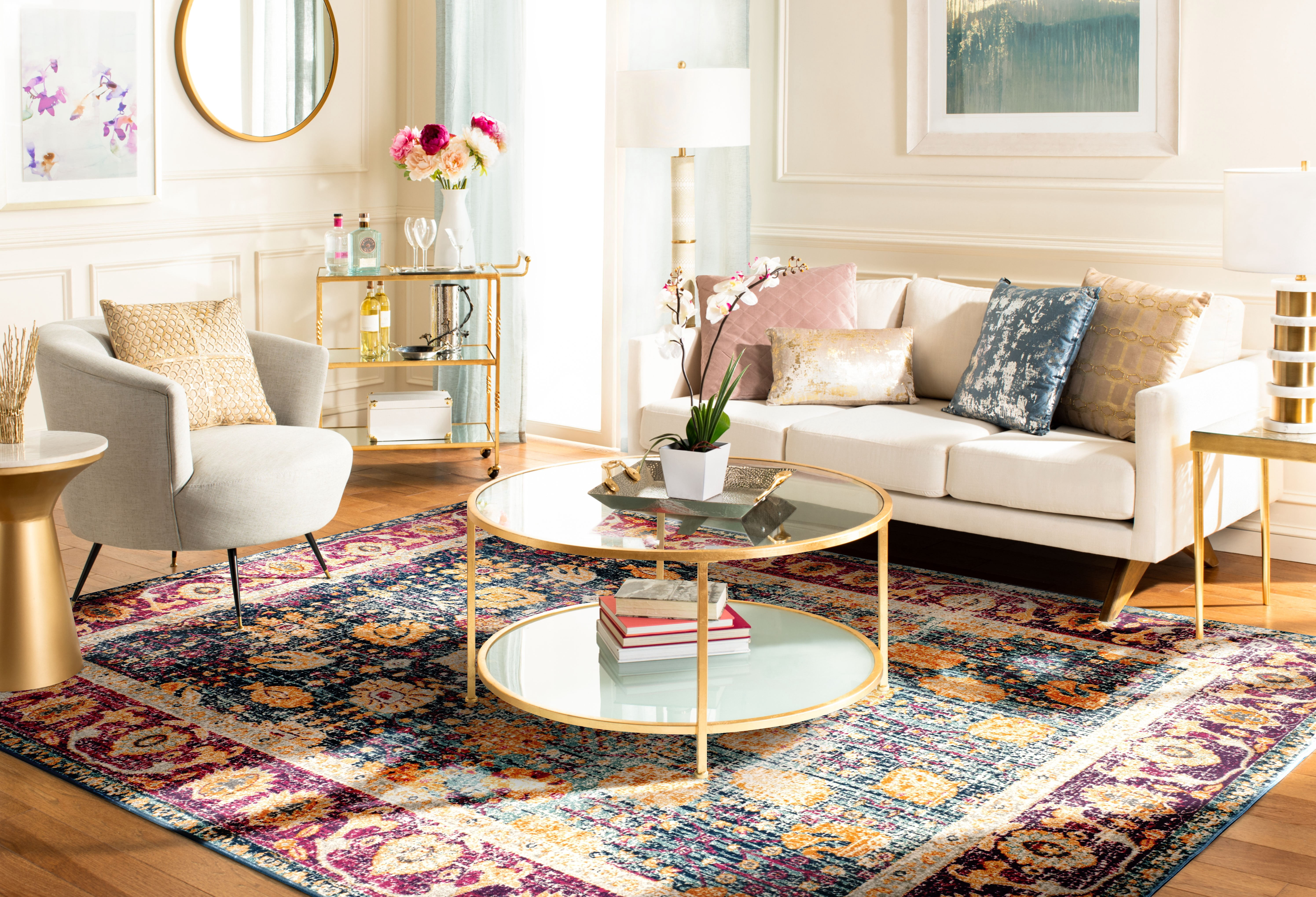 Safavieh Granada Blair Oriental Area Rug, Blue/Fuchsia, 5'1" x 7'6"