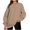 Khaki, variant on Fesfesfes Fashion Tops Sweatshirt for Women Long Sleeve Round Neck Loose Sweatshirt Solid Blouse Tops Under $10
