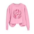 thumbnail image 6 of QATAINLAV Breast Cancer Sweatshirt for Woman Pink Ribbon Graphic Print Pullover Casual Crew Neck Long Sleeve Tops Pink XL, 6 of 6