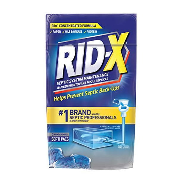 RidX Septic Tank Treatment Enzymes, 3 Month Supply SeptiPacs, 3.2oz