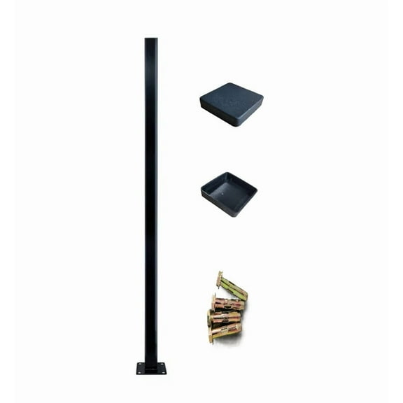 Post | Black Aluminum Fence Post 72" x 3" x 3"