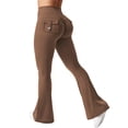 thumbnail image 1 of Leggins YEOREO Brittany Flare con bolsillos para mujer, color marrón L, 1 of 6