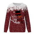 thumbnail image 3 of Gibobby Sudaderas para mujer Sudadera con capucha de manga larga con cuello redondo y estampado de de nieve navideños para mujer(Vino,M), 3 of 4