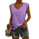 thumbnail image 1 of Fiudx Ofertas Flash Del Día Solo En Línea Blusas de Manga Casquillo de Color Sólido para Mujer Camisetas Sin Mangas Básicas de Ajuste Holgado Informal, 1 of 7