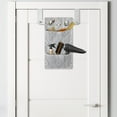 thumbnail image 2 of Abstract Hanging Pocket Organizer, Illustration of Plain Ogee Pattern Inspired Soft Grey Tones Fashion Print, Printed Polyester Storage Bag with Pockets, 9" x 16", Pale Grey and White, 2 of 2