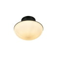thumbnail image 3 of Kenroy Home Chelsea 7'' Flush Mount Ceiling Light Fixture with White Glass Bowl Shade for Entryway, Hallway, Closet, or Bedroom, Black, 3 of 8