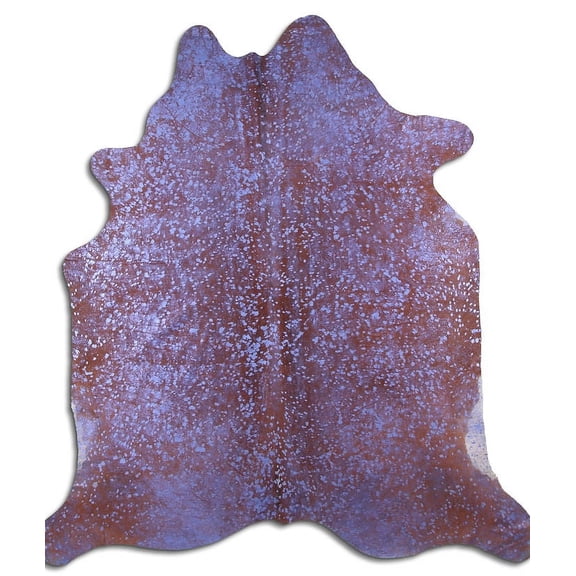 Flourishing cowhide rugs for sale PURPLE METALLIC ON BROWN rug