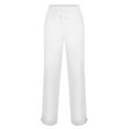 thumbnail image 2 of NOLDARES Men's Casual Straight Leg Corduroy Pants Drawstring Waist Loose Trousers with Pockets(White,M), 2 of 5