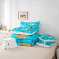thumbnail image 6 of Homewish Cute Santa Claus 7pcs Bedding Comforter Set,Happy Christmas Queen Bedding Sets,Snowman Gingerbread Man Pattern Queen Sheet Sets For Girl,Microfiber Bedroom Decor Reversible, 6 of 8