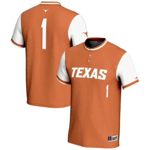 Youth GameDay Greats #1 Burnt Orange Texas Longhorns Lightweight Softball Jersey