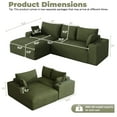 thumbnail image 2 of Wiilayok 113" L-Shape Cloud Sectional Couch with Oversized Chaise,Corduroy Fabric Modern Modular Sofa with Cup Holder, Comfy Boneless Upholstered Couches for Living Room Bedroom,Olive Green, 2 of 7