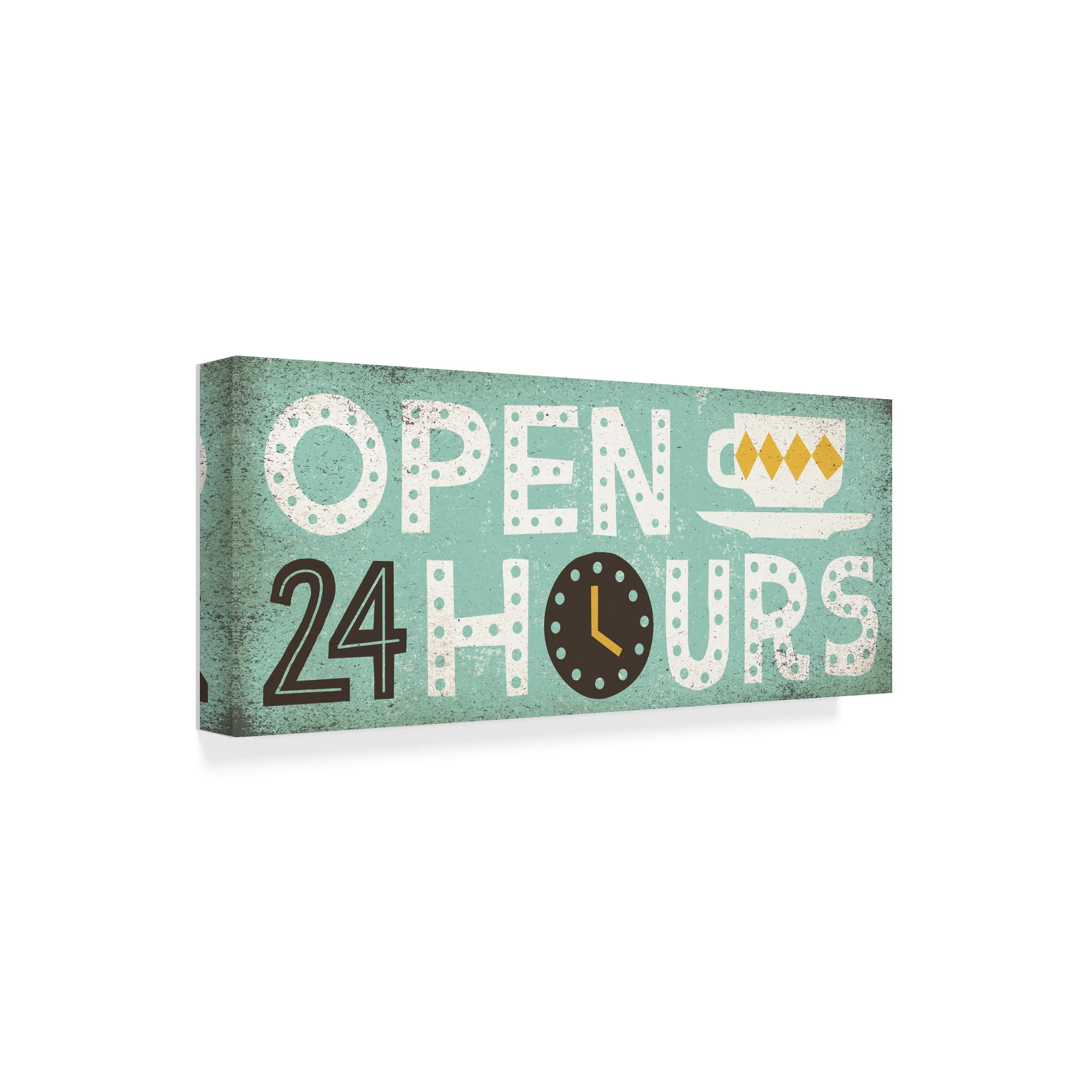 Trademark Fine Art 'Retro Diner Open 24 Hours Panel' Canvas Art by Michael Mullan