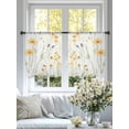 thumbnail image 4 of Yellow Daisy Floral Semi Sheer Window Curtains 45 Inches Long, Spring Rustic Botanical Flowers Rod Pocket Voile Chiffon Curtain Light Filtering Drapes for Living Room, Kitchen, 52"x45", 2 Panels, 4 of 9
