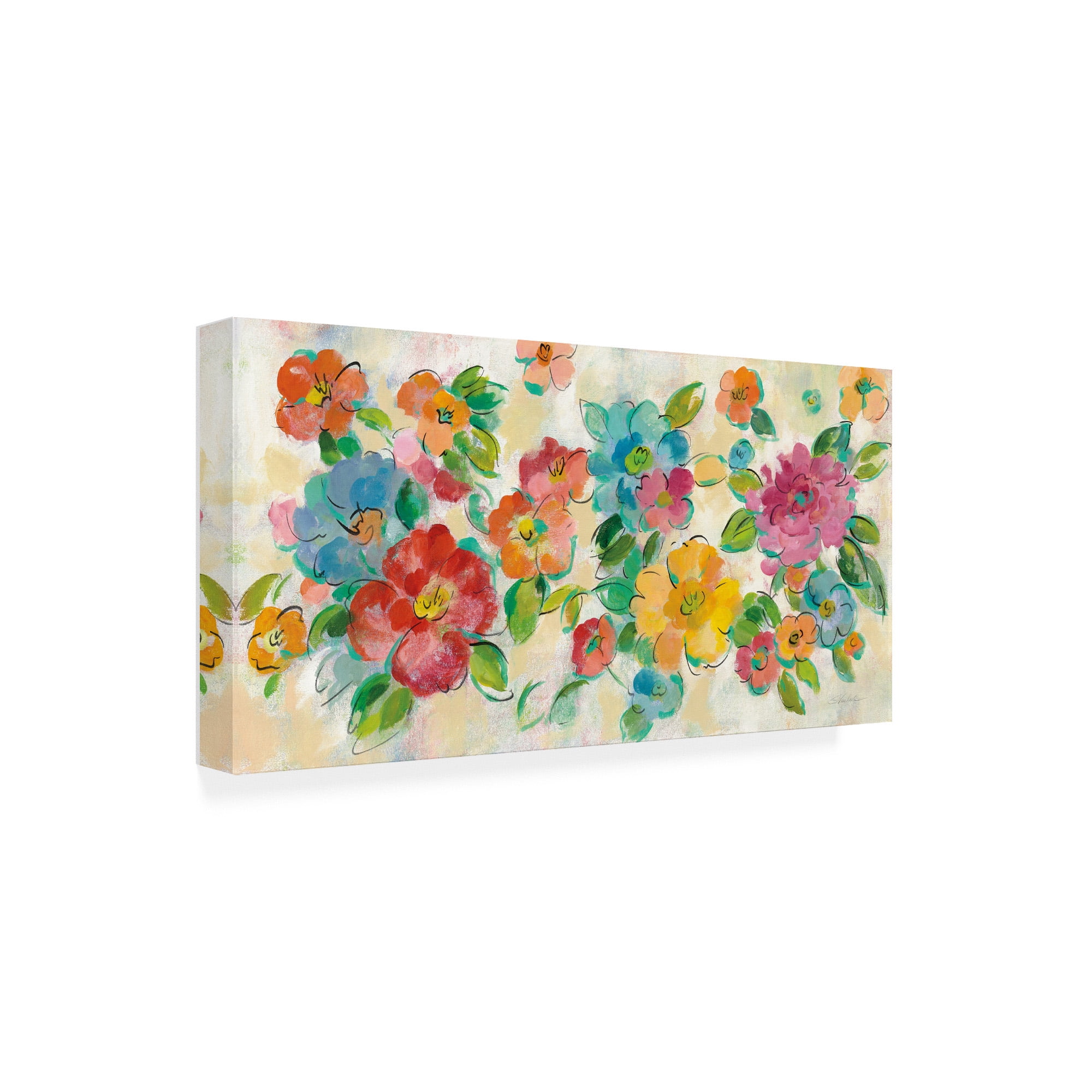 Trademark Fine Art 'Playful Floral Trio I' Canvas Art by Silvia Vassileva