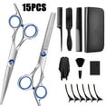 thumbnail image 1 of 15PCS 6.7" Professional Hair Scissors Thinning Barber Shears Set Kit, 1 of 10