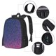 thumbnail image 2 of Fotbe Violet Glitter Mochila para Hombre y Mujer - Tela Oxford 600D Resistente - Mochila Impermeable de Gran Capacidad para Escuela, Viajes y Senderismo, 2 of 6