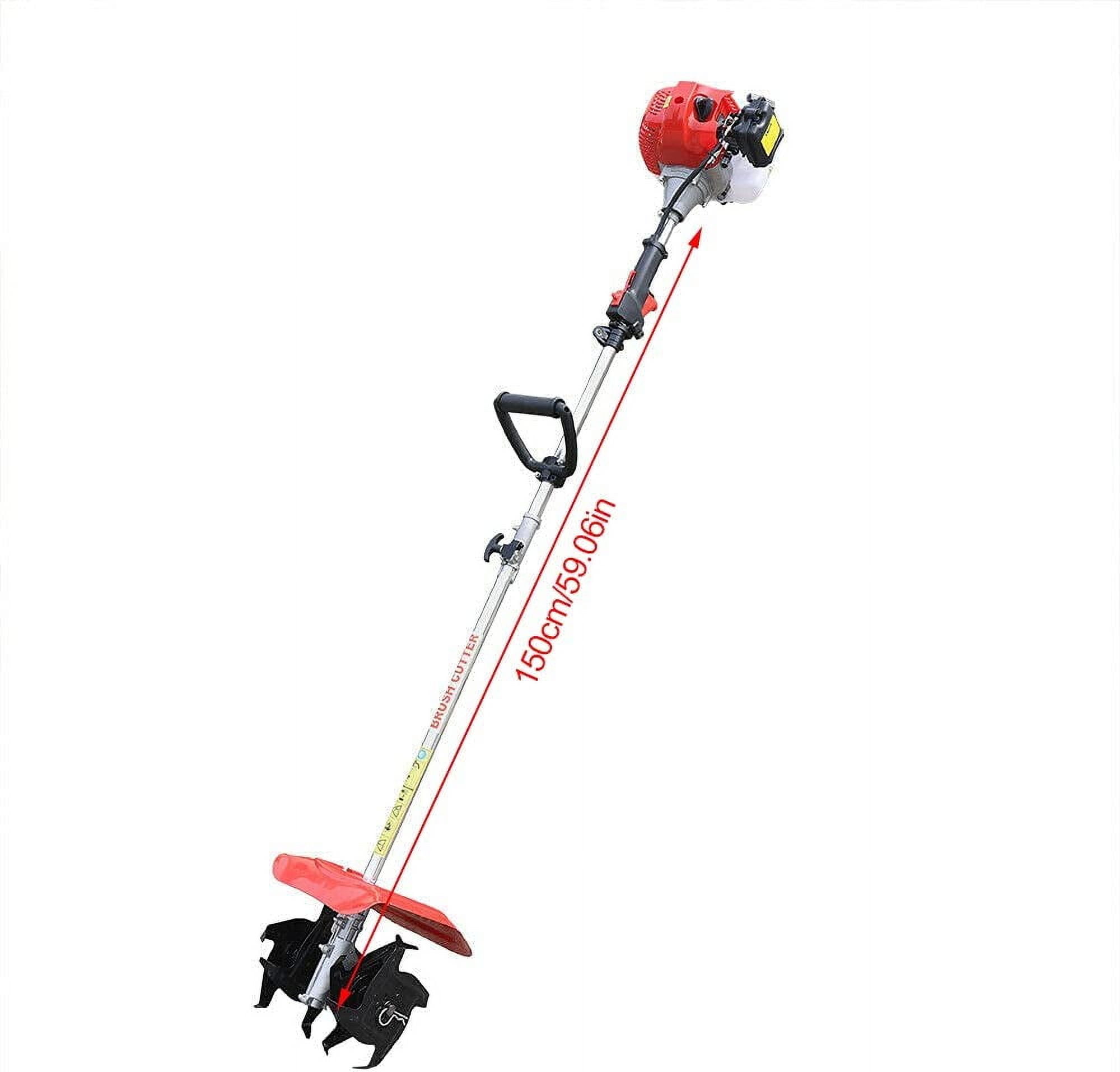 Fichiouy 42.7CC 2 Stroke Garden Lawn Soil Tiller, Micro Tillage Weeder Handheld Petrol Cultivator Gasoline Engine Air-Cooled Garden Tiller