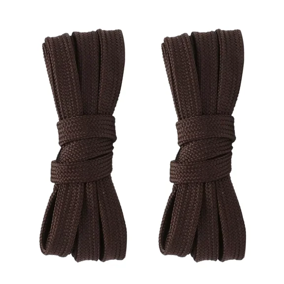 2pair Double Layers Flat Shoe Laces Dark Brown for Sneakers 45 54 60 63 72 Inch