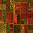 thumbnail image 1 of Ahgly Company Machine Washable Indoor Square Oriental Yellow Modern Area Rugs, 3' Square, 1 of 4
