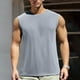 thumbnail image 2 of Camiseta interior de manga corta de seda helada para hombre - Malla cuadriculada, transpirable, poliéster - Ajuste musculoso, M-XXXXXXL, largo 65-79 cm, 2 of 4