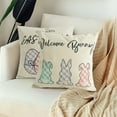 thumbnail image 3 of Yakuyir Easter Throw Pillow Covers 18x18 Set of 4 Linen Spring Pillow case Happy Easter Rabbit Bunny Eggs Carrots Gnomes Decor for Home Cushion Farmhouse Outdoor Accent Sofa Couch Decorations, 3 of 5