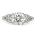 thumbnail image 2 of Round Cut Lab Created Moissanite Diamond Split Shank Engagement Ring In 14K White Gold Plated Sterling Silver(G-H Color,VVS1 Clarity,2.00 Cttw)-5.5, 2 of 7