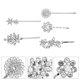 thumbnail image 3 of 5 pinzas para el pelo con cristales, flores y estrellas, con diamantes de imitación y hojas para mujeres y niñas., 3 of 6