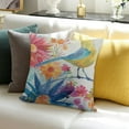 thumbnail image 3 of BANET Pillow Sham, Springtime Flowers with Unusual Color Scheme Brush Effect, Decorative Standard Queen Size Printed Pillowcase White, 3 of 5