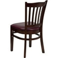 thumbnail image 4 of Flash Furniture HERCULES Series Vertical Slat Back Mahogany Wood Restaurant Chair - Burgundy Vinyl Seat, 4 of 7