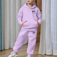 thumbnail image 2 of Gelikeya Girls Graphic Jogging Suits Sweatsuits 2 Piece Set Oversized Hoodie and Sweatpants Fall Winter Clothes (Purple, 12-13 Years), 2 of 7