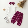 thumbnail image 4 of Byoo Newborn Girls Outfits Knitting Ruffles Long Sleeve Bodysuit Pants Headband 3Pcs Set, 4 of 8