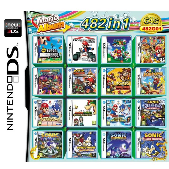 Tarjeta de juego combinada 3DS NDS, Cassette 482 en 1, 280, 4300 0, 23 en 1