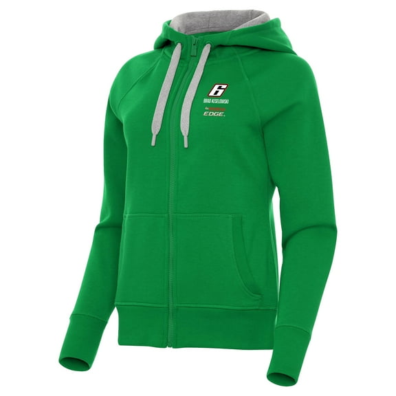 Women's-Antigua  Kelly Green Brad Keselowski Victory Full-Zip Hoodie