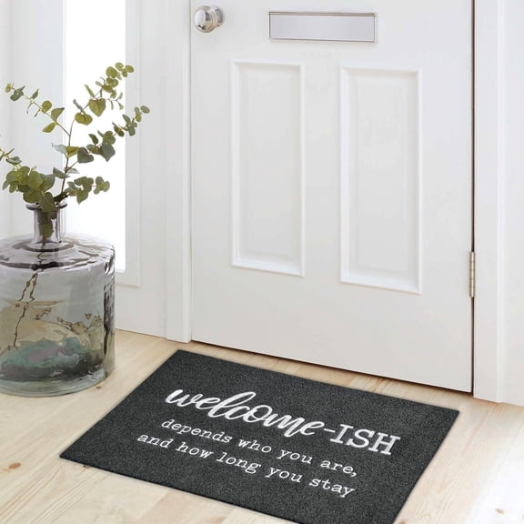 Welcome-ish Mats for Front Door Entry Front Porch Doormat Non-Slip Carpet Rugs Floor Mat Decorative for Home Bathroom Kitchen Indoor 16x24 Inch
