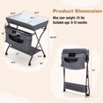 thumbnail image 7 of Patiojoy Portable Baby Changing Table Folding Newborn Nursery Organizer with Wheels Grey, 7 of 7