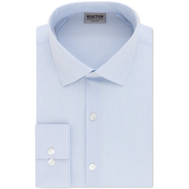 Kenneth Cole - Camisa de vestir con botones para hombre, color azul cielo, 17