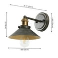 thumbnail image 4 of JONATHAN Y July 7.88" 1-Light Industrial Farmhouse Metal Vanity Light, Rustic Dark Gray/Brass Gold, 4 of 7