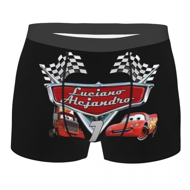 Custom Lightning McQueen Underwear Men Breathable Cars Cartoon Boxer Briefs Shorts Panties Soft Underpants For Homme