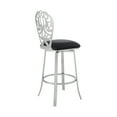 thumbnail image 4 of Armen Living Cherie Contemporary 30" Bar Height Barstool in Brushed Stainless Steel Finish and Black Faux Leather, 4 of 6