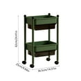 thumbnail image 3 of LHNFT 2 Tier Rolling Utility Cart with Drawers Multifunctional Storage Organizer with Wheels & Plastic Shelf Storage Cart for Kitchen Bathroom Office Living Room, 3 of 7