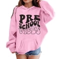 thumbnail image 2 of Kids First Day of School Hoodie | Preschool Kindergarten Letter Print Pullover | Back to School Sweatshirt for Boys & Girls | 3-14 Years Casual Crewneck with Pocket(Pink,11-12Years), 2 of 3