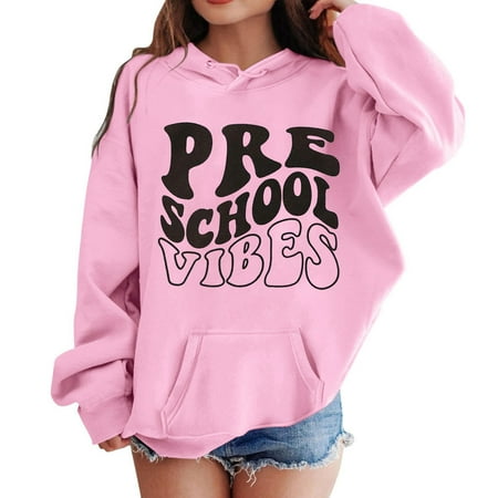 

Kids Girls Sports Shirt Boy Girl First Day Of School Casual Hoodie Pullover In My Preschool Shirt Kindergarten Hooded Sweatshirt with Pocket Suitable for Teen Hoodies Crop Top for Teen Girls Toddle