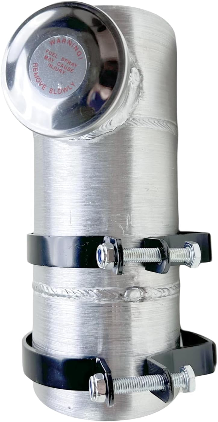 JSD 0.48 Gallon Spun Aluminum Gas Tank 4x10 With Bracket End Fill 1/4" NPT Outlet