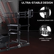Supllueer 3060 Aluminum Racing Simulator Cockpit with Seat & Triple TV Stand Fits Logitech Thrustmaster for Fanatec and Moza