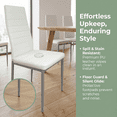 thumbnail image 5 of Ktaxon Modern Dining Chairs with High Back, 4 Person PU Leather Padded Chairs for Dining Room, Kitchen, Home, White, 5 of 9