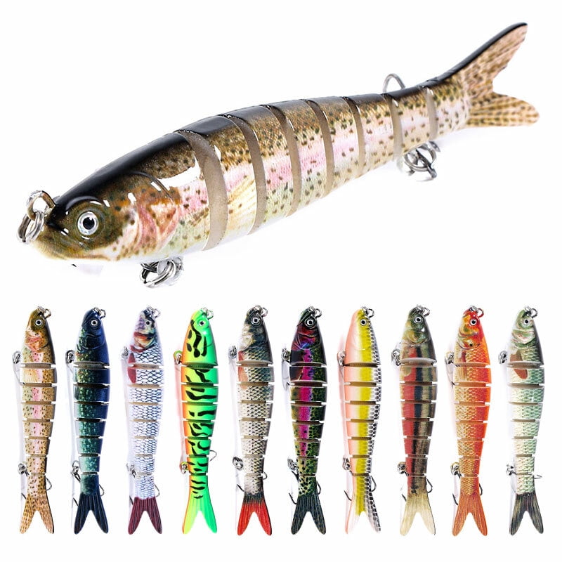 10PCS Lot Multi Jointed Bait 8-Segment Fishing Lures Swimbait Bionic Wobbler USA
